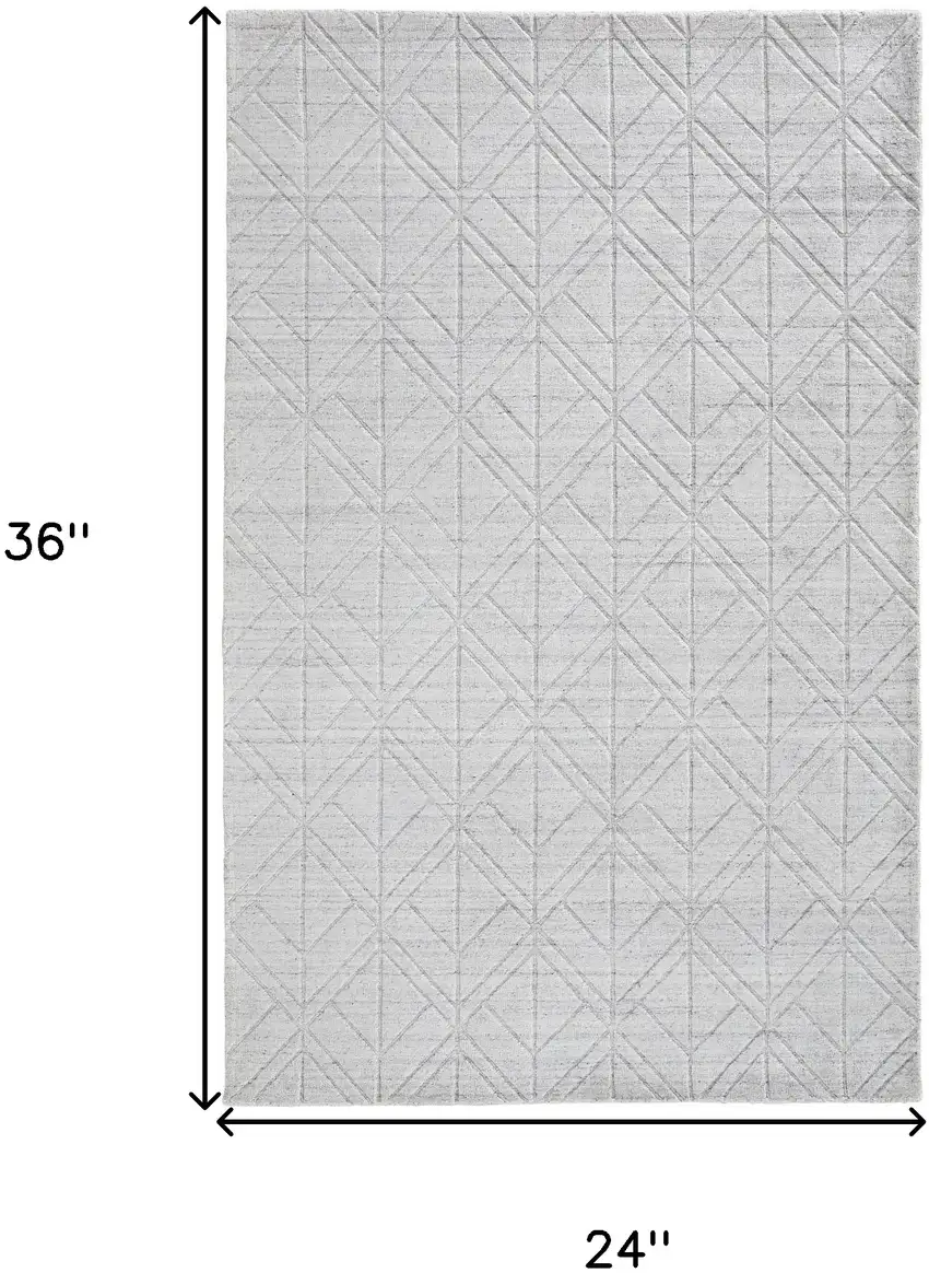 White And Silver Striped Hand Woven Area Rug Photo 2