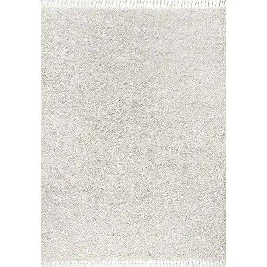 White Area Rug With Fringe Photo 9