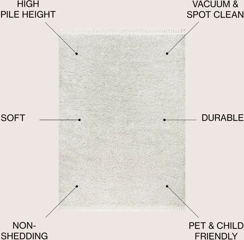 White Area Rug With Fringe Photo 5