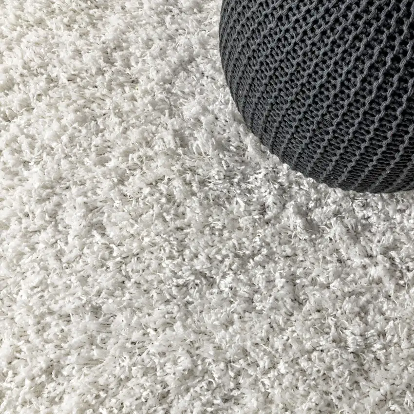 White Area Rug With Fringe Photo 7