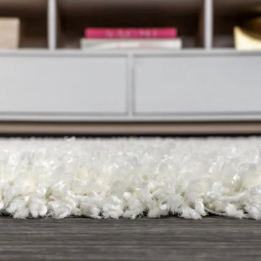 White Area Rug With Fringe Photo 3