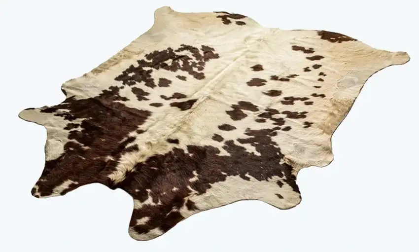 Brown And White Cowhide Handmade Area Rug Photo 2