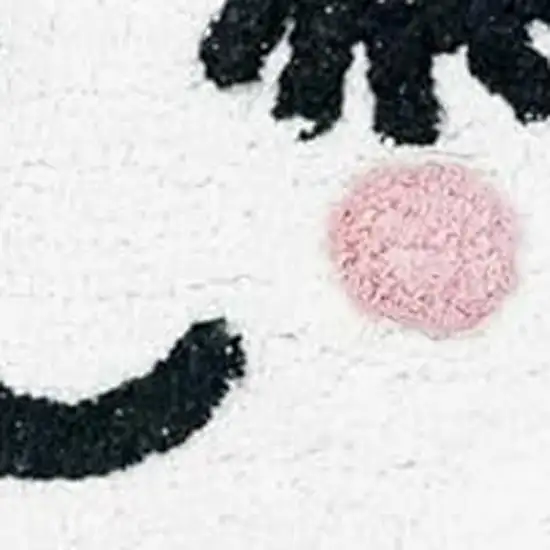 White Cloud Shape Smiley Face Washable Area Rug With Tassels Photo 5