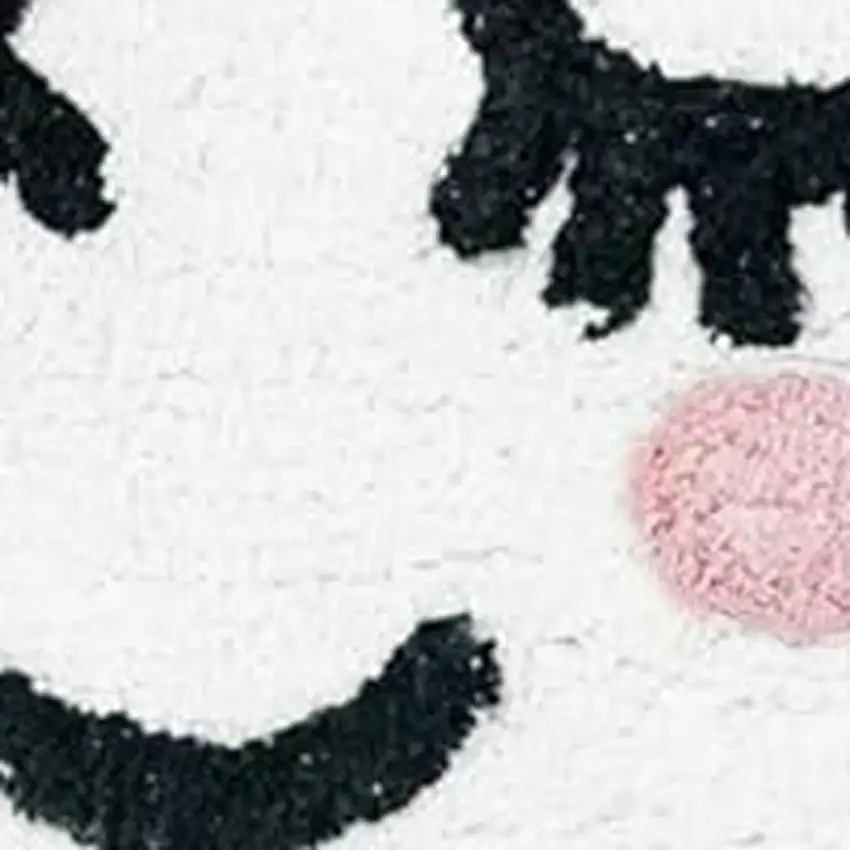 White Cloud Shape Smiley Face Washable Area Rug With Tassels Photo 4