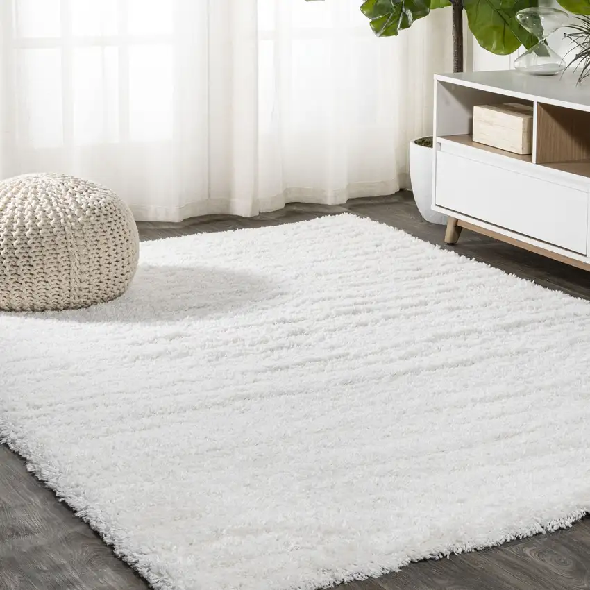 White Flatweave Area Rug Photo 5
