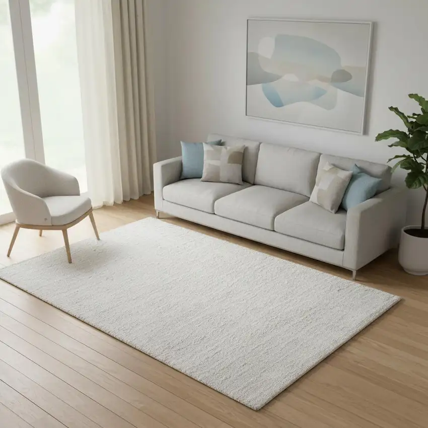 White Flatweave Area Rug Photo 2