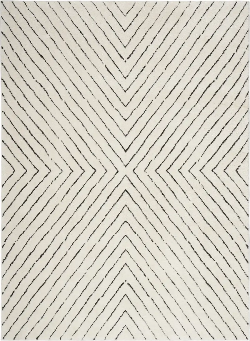 White Geometric Area Rug Photo 2