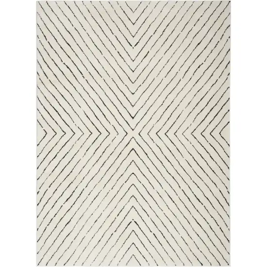 White Geometric Area Rug Photo 8