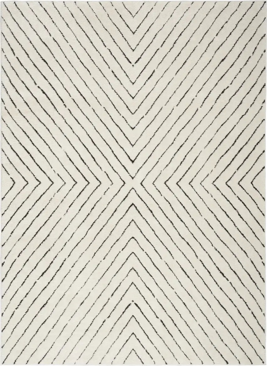 White Geometric Area Rug Photo 8