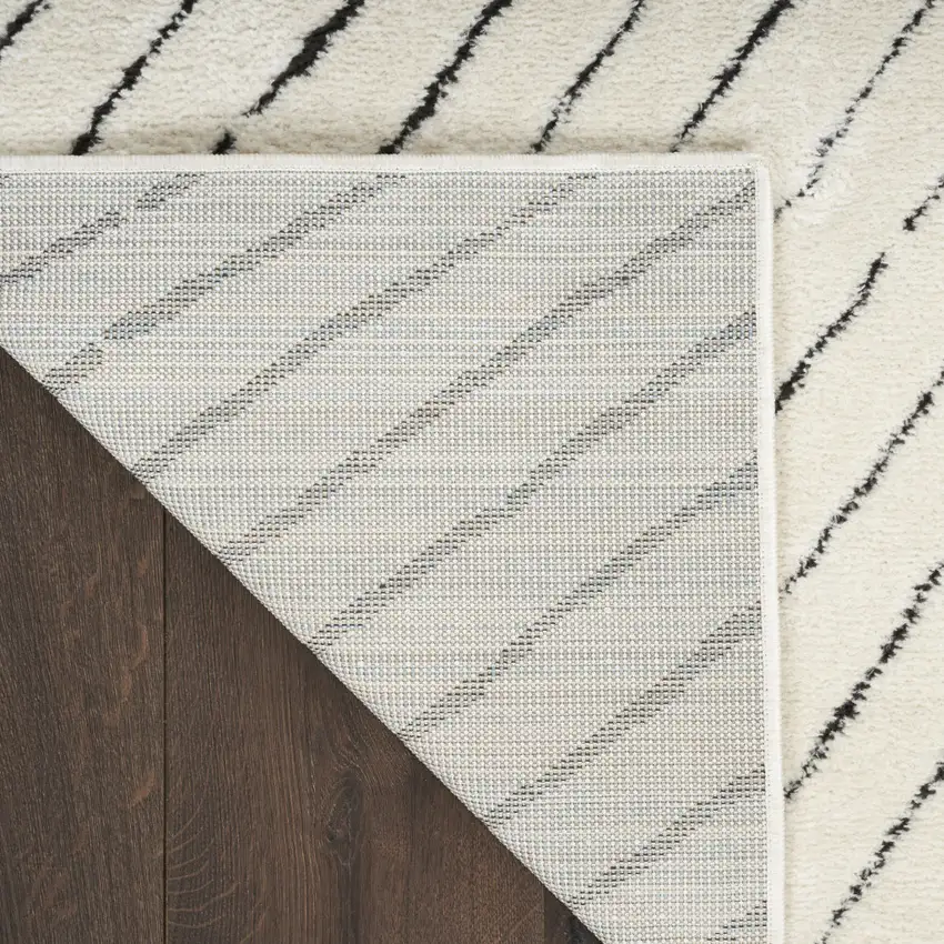 White Geometric Area Rug Photo 9