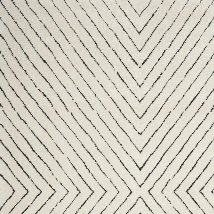 White Geometric Area Rug Photo 3