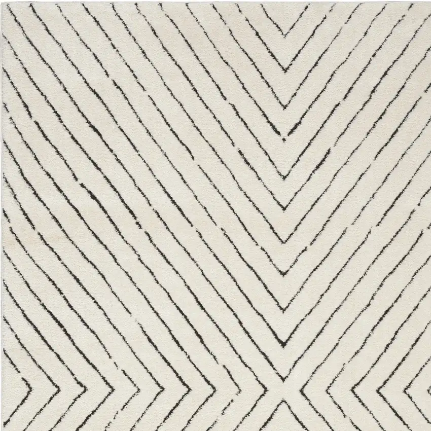 White Geometric Area Rug Photo 6