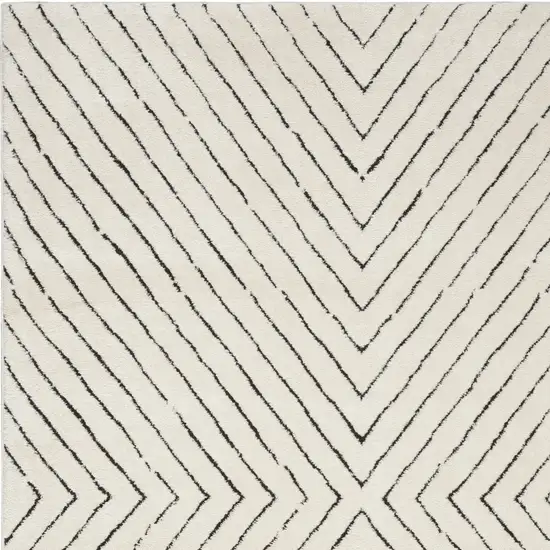 White Geometric Area Rug Photo 6