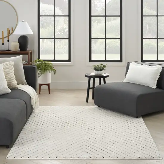 White Geometric Area Rug Photo 5