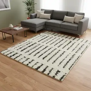 Photo of White Geometric Power Loom Area Rug