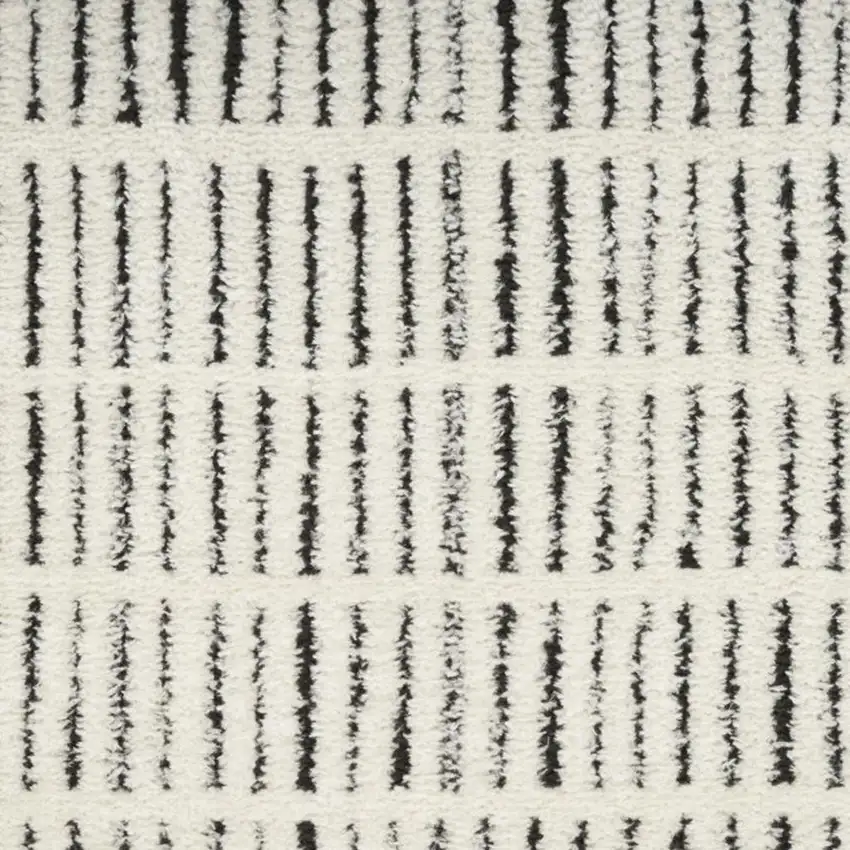 White Geometric Power Loom Area Rug Photo 3