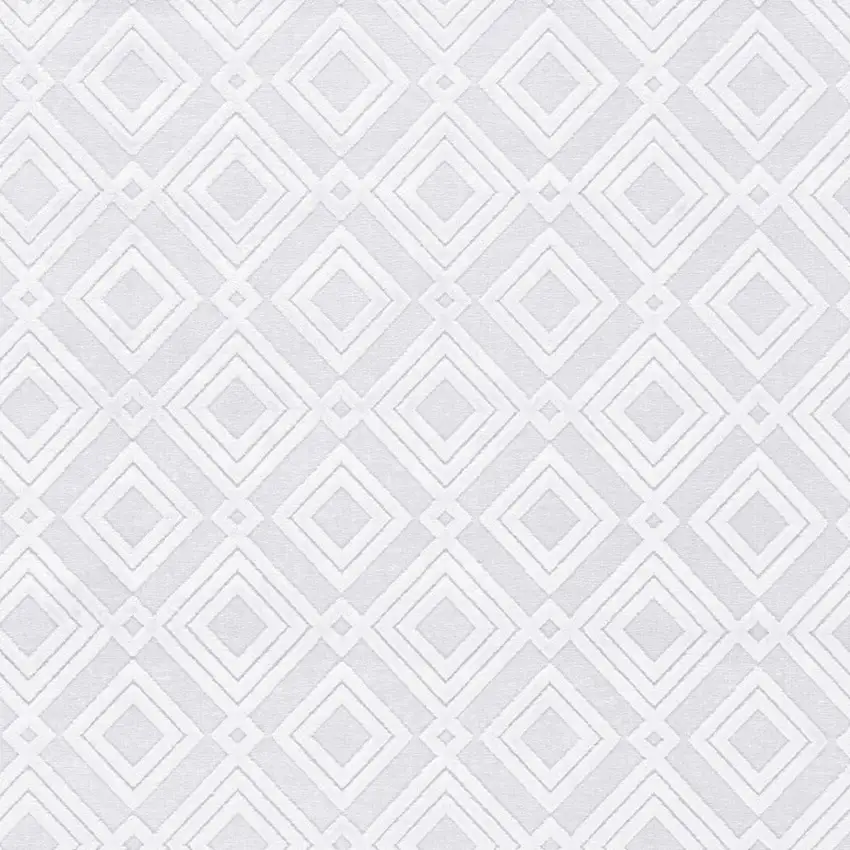 White Geometric Power Loom Area Rug Photo 9