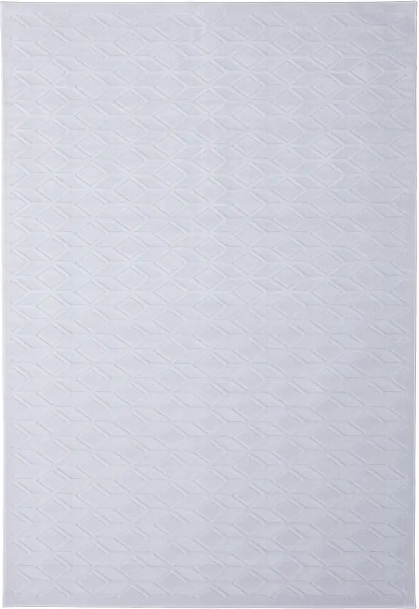 White Geometric Power Loom Area Rug Photo 2
