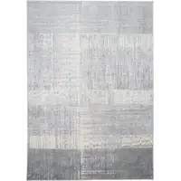 Photo of White Gray And Blue Abstract Area Rug