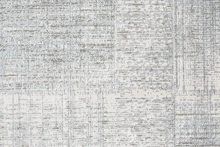White Gray And Blue Abstract Area Rug Photo 5