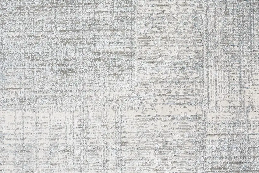 White Gray And Blue Abstract Area Rug Photo 6