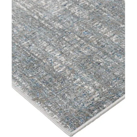 White Gray And Blue Abstract Stain Resistant Area Rug Photo 4