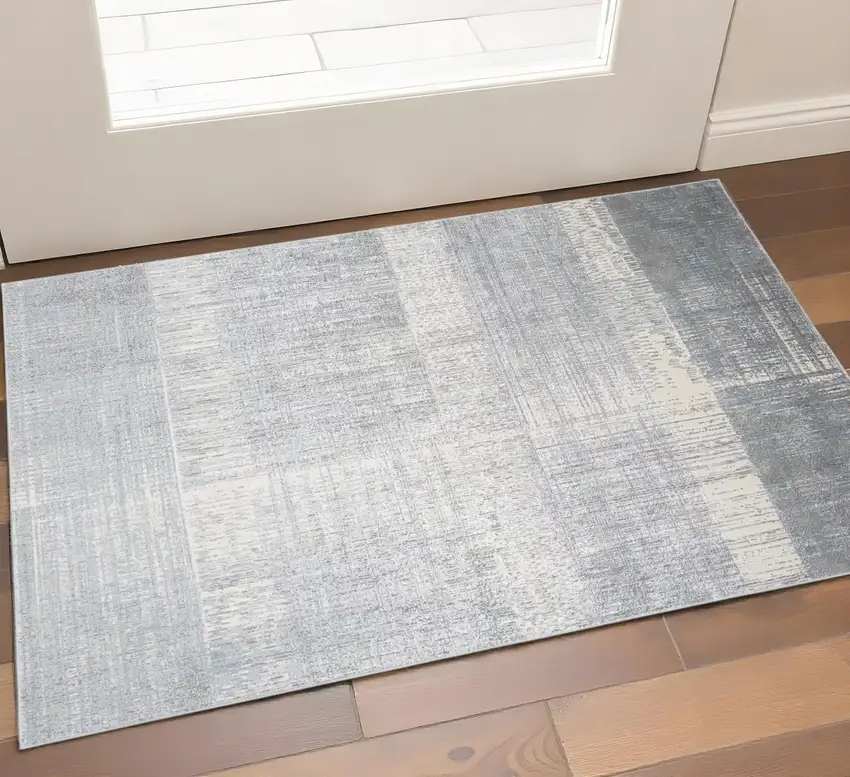 Blue And Gray Abstract Area Rug Photo 1
