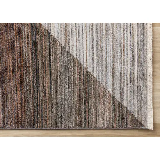 White Gray And Brown Abstract Area Rug Photo 7