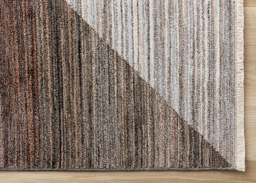 White Gray And Brown Abstract Area Rug Photo 7