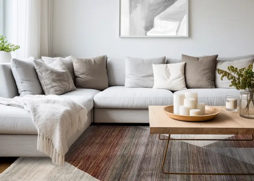 White Gray And Brown Abstract Area Rug Photo 5