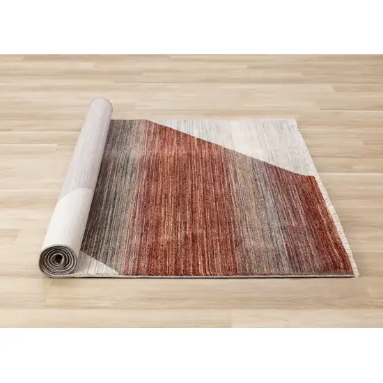 White Gray And Brown Abstract Area Rug Photo 9