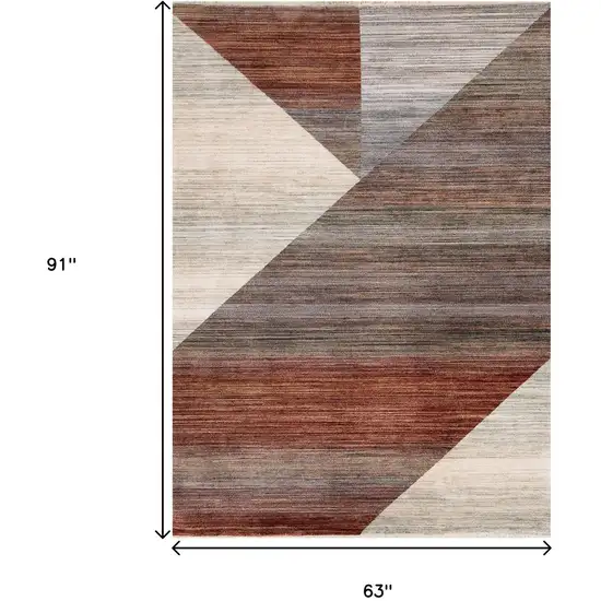 White Gray And Brown Abstract Area Rug Photo 3