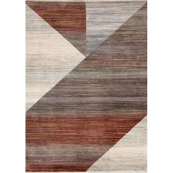 White Gray And Brown Abstract Area Rug Photo 2