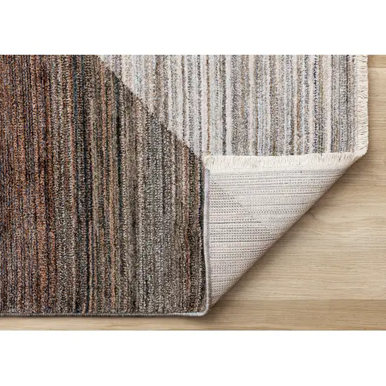 White Gray And Brown Abstract Area Rug Photo 8