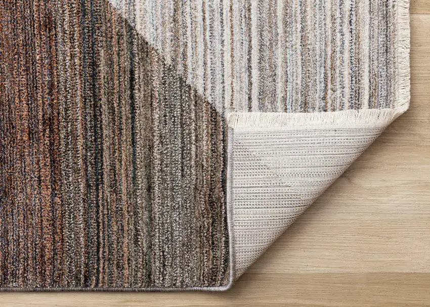 White Gray And Brown Abstract Area Rug Photo 8