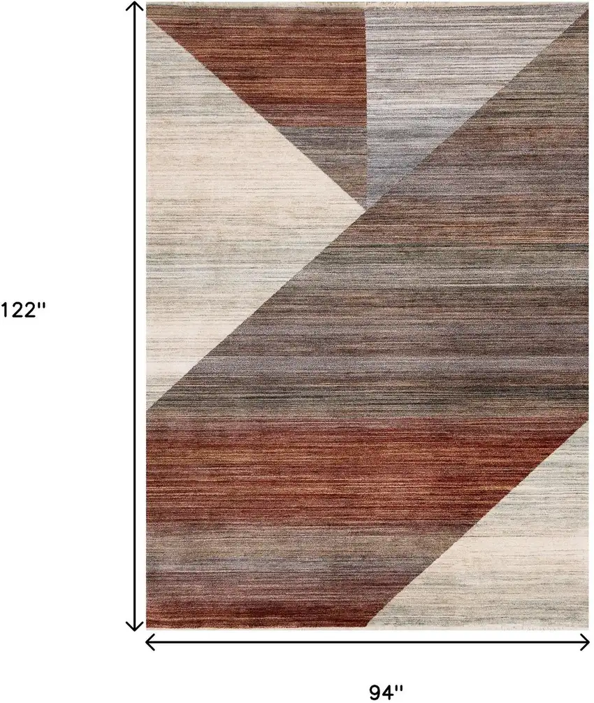 White Gray And Brown Abstract Area Rug Photo 3