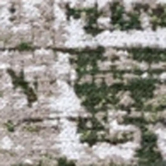 White Gray And Green Abstract Washable Area Rug With UV Protection Photo 3