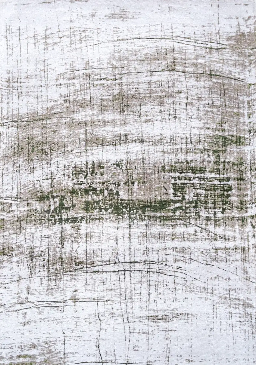 White Gray And Green Abstract Washable Area Rug With UV Protection Photo 2