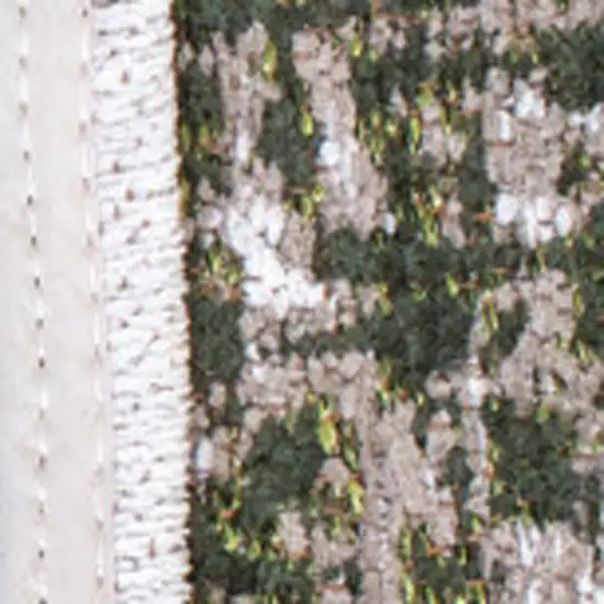 White Gray And Green Abstract Washable Area Rug With UV Protection Photo 7