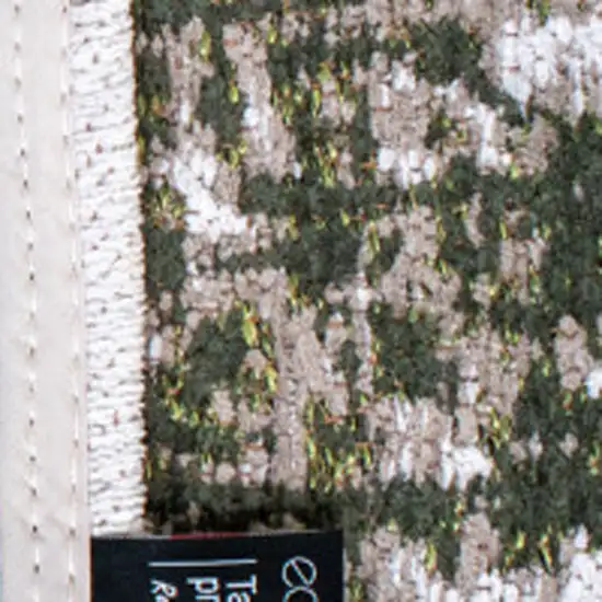 White Gray And Green Abstract Washable Area Rug With UV Protection Photo 8