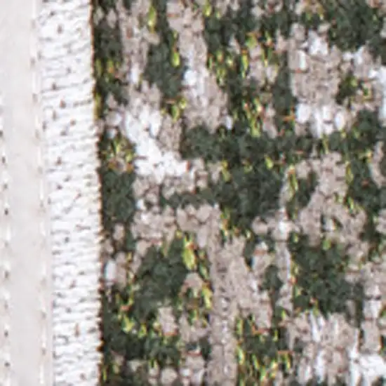 White Gray And Green Abstract Washable Area Rug With UV Protection Photo 7