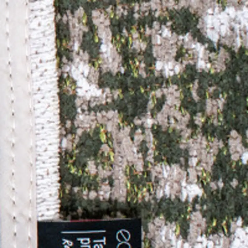 White Gray And Green Abstract Washable Area Rug With UV Protection Photo 8