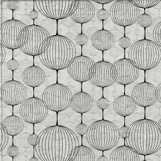 White Gray And Silver Geometric Washable Indoor Outdoor Area Rug Photo 5