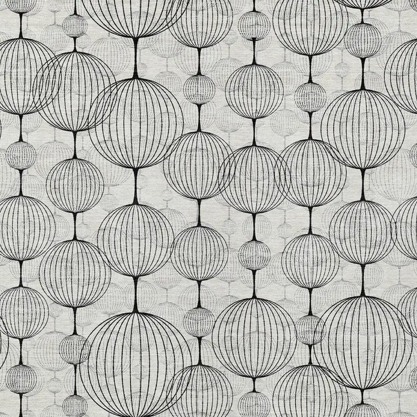 White Gray And Silver Geometric Washable Indoor Outdoor Area Rug Photo 4