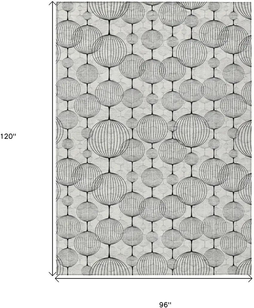 White Gray And Silver Geometric Washable Indoor Outdoor Area Rug Photo 3