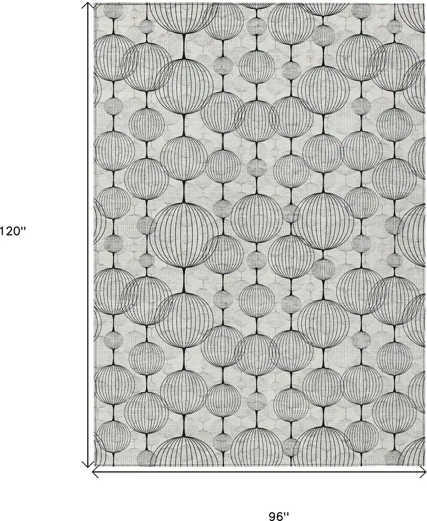 White Gray And Silver Geometric Washable Indoor Outdoor Area Rug Photo 3