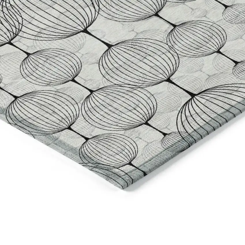 White Gray And Silver Geometric Washable Indoor Outdoor Area Rug Photo 3