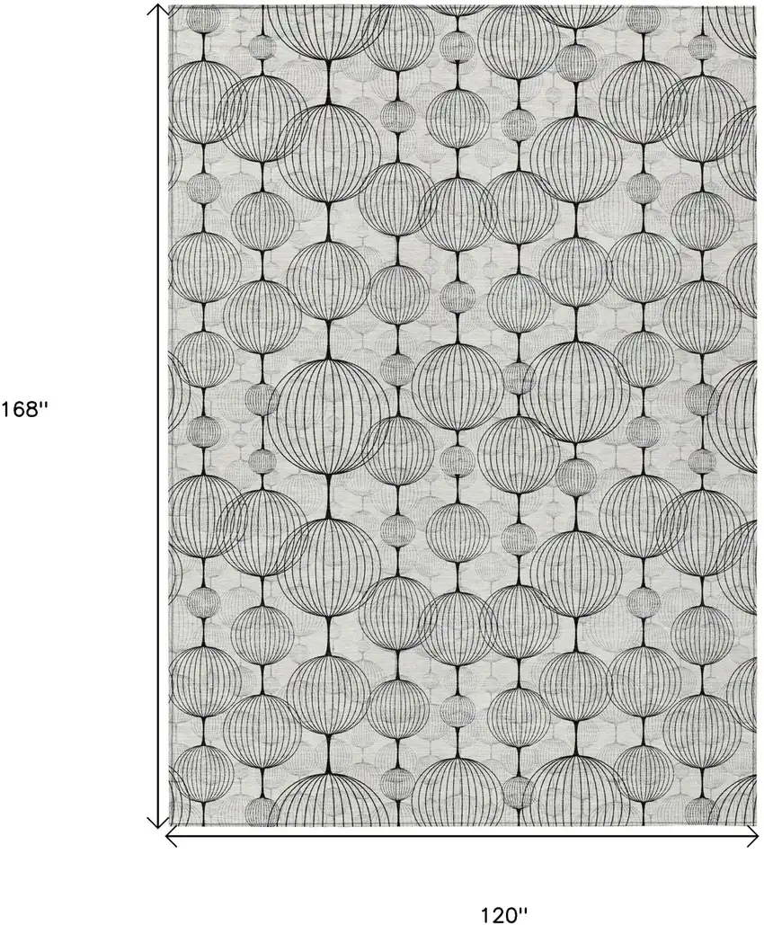 White Gray And Silver Geometric Washable Indoor Outdoor Area Rug Photo 9