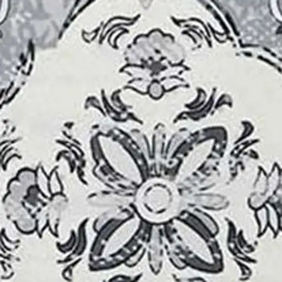 White Gray And Silver Quatrefoil Distressed Area Rug Photo 4