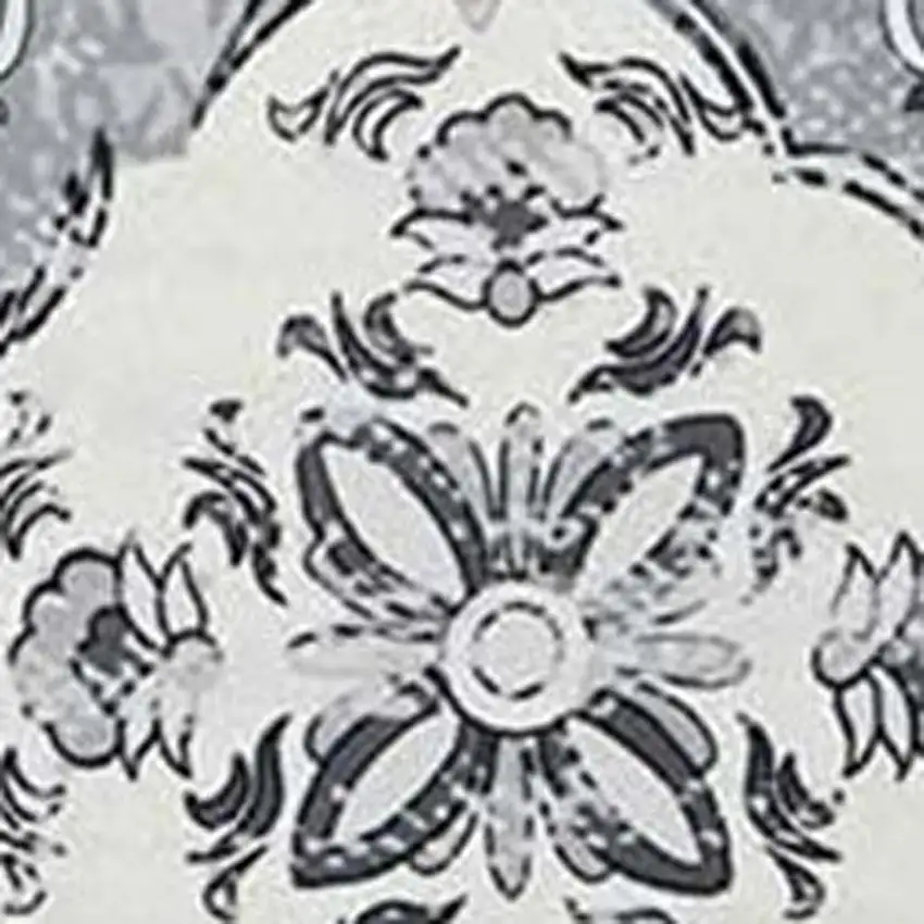 White Gray And Silver Quatrefoil Distressed Area Rug Photo 4